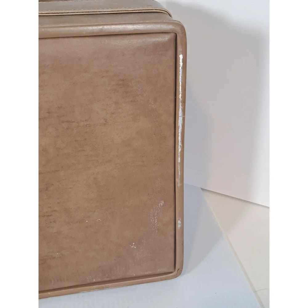 Vintage Hartmann Luggage Tan Hard Shell Suitcase Mid-Century Modern 21 Inch
